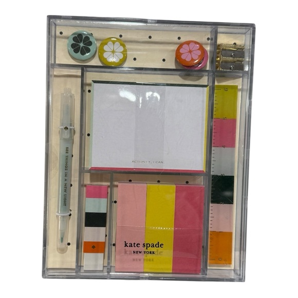 kate spade new york “Actually I Can” Stationery Tackle Box Set NEW - Picture 2 of 6